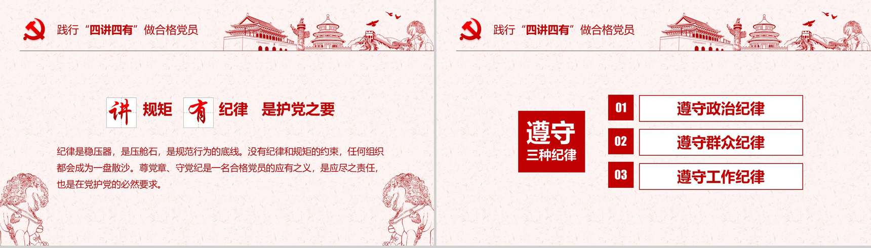 精美大气践行四讲四有做合格党员PPT模板-7