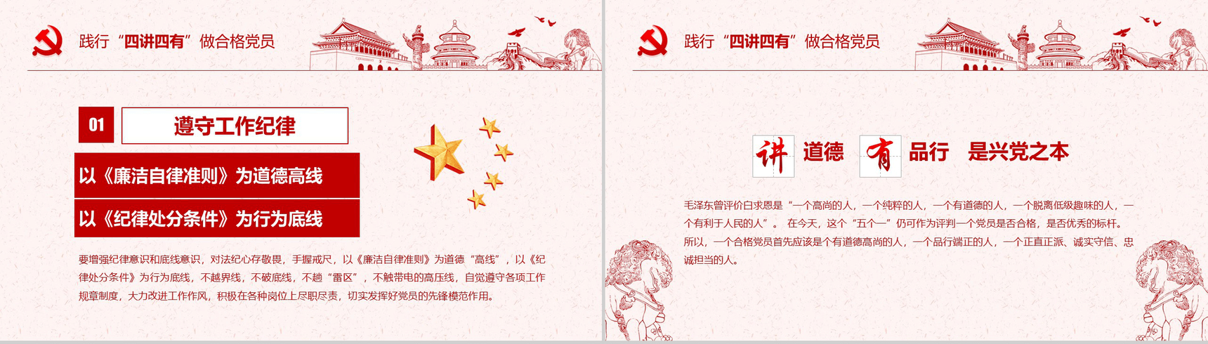 精美大气践行四讲四有做合格党员PPT模板-9