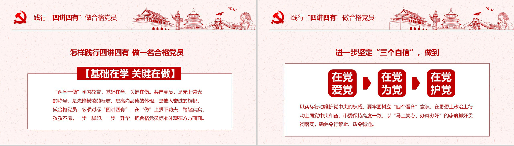 精美大气践行四讲四有做合格党员PPT模板-15