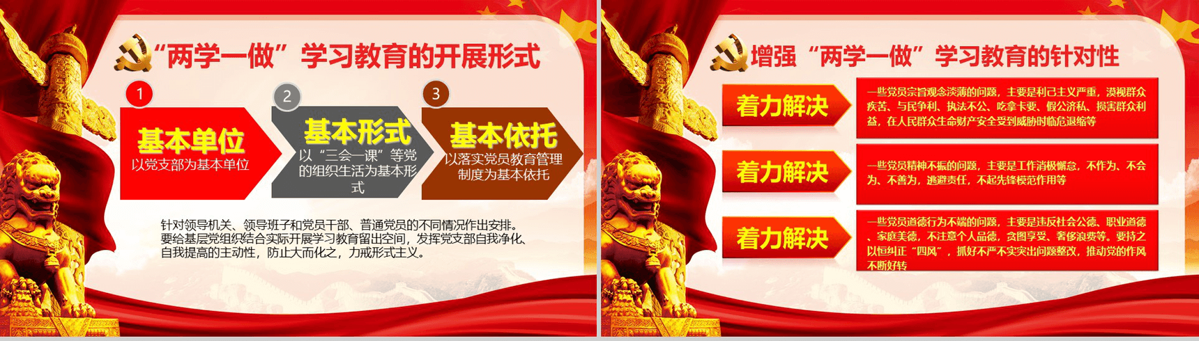 两学一做学习党章党规教育专题PPT模板-7