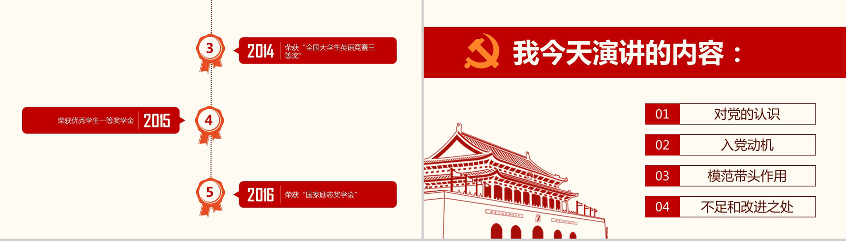 微立体简约大气入党发展对象入党答辩演讲稿PPT模板-3