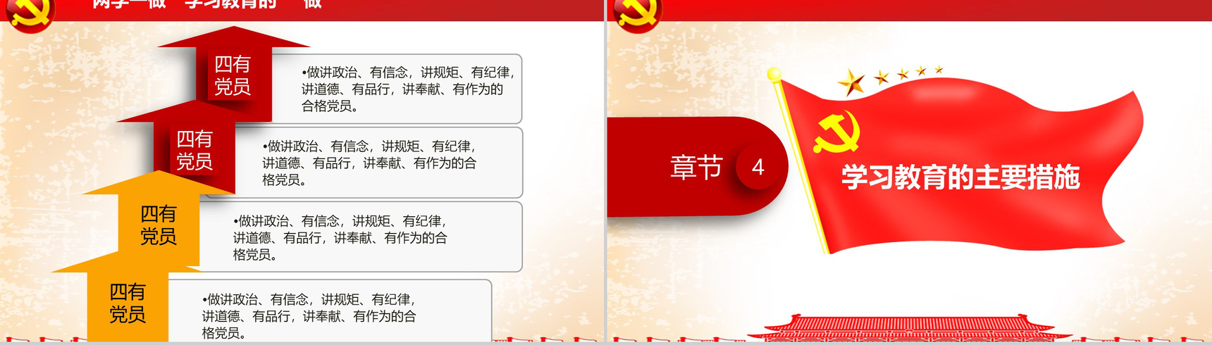 两学一做党政党风学习教育专题党课学习强国PPT模板-9
