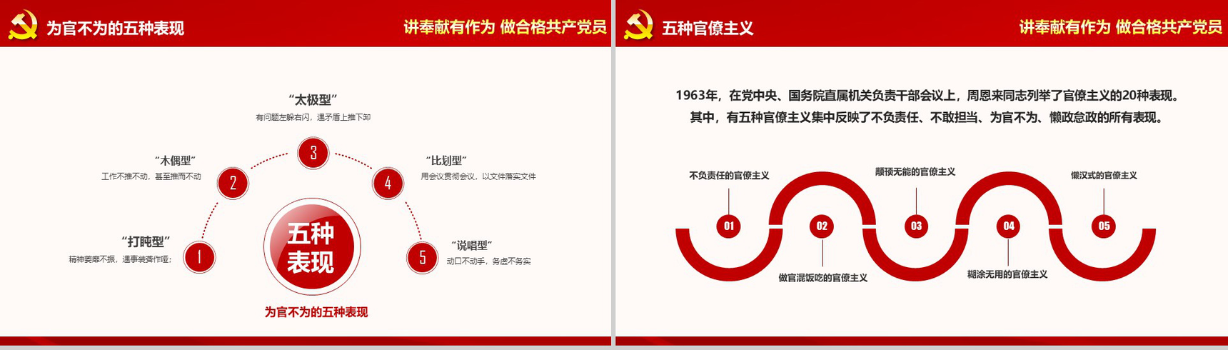 红色简约党建党风反腐廉政汇报党建工作计划PPT模板-7