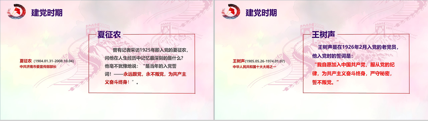 中国共产党入党誓词的历史改革PPT模板-3