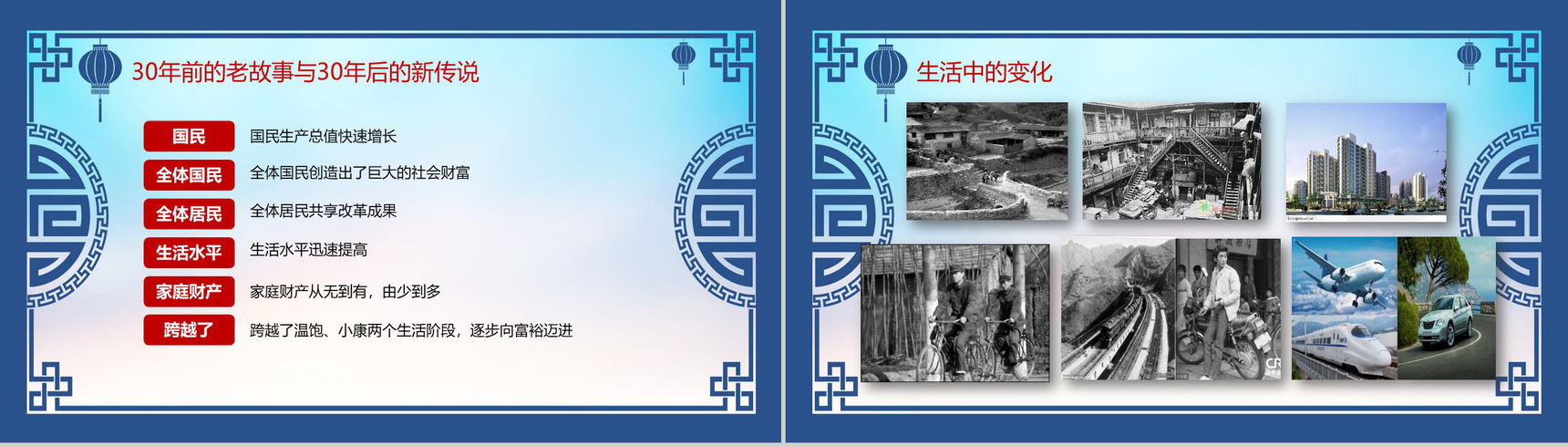 中国风纪念改革开放40周年改革PPT模板-9