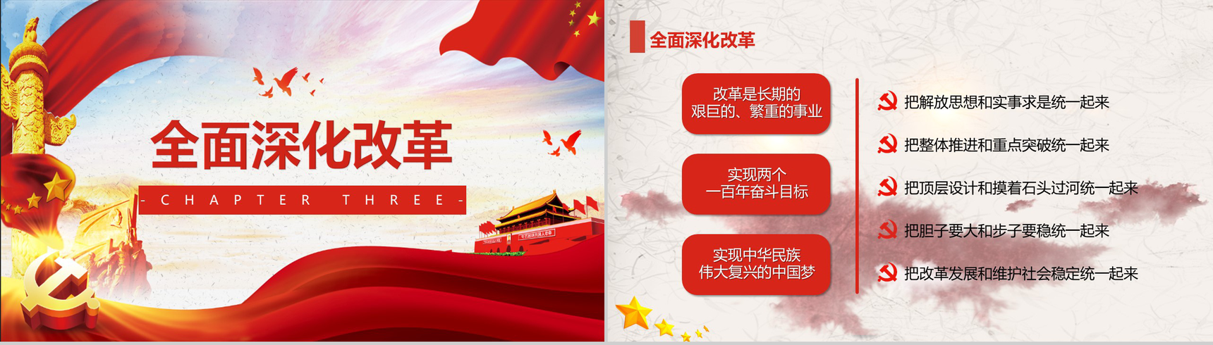 中国梦改革开放40周年庆典改革PPT模板-8