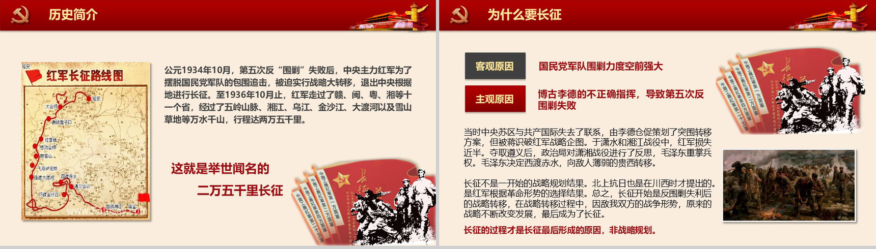 长征胜利纪念宣传PPT模板-4
