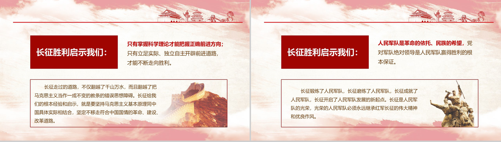红色长征精神纪念PPT模板-14