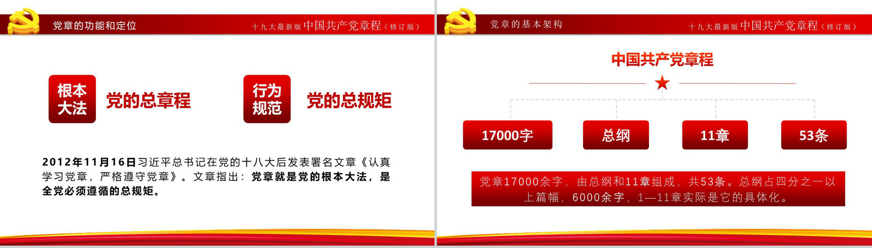 中国风中国共产党章程政府党建学习心得体会PPT模板-6