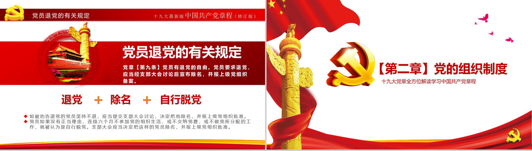中国风中国共产党章程政府党建学习心得体会PPT模板-23