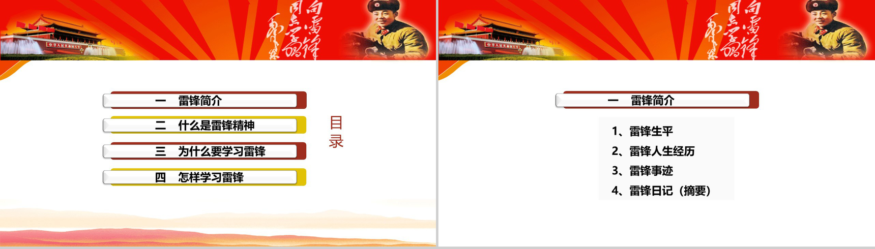 弘扬雷锋精神争做有志青年PPT模板-2