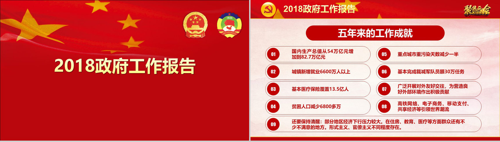 政府工作报告全文解读政府党建工作PPT模板-9