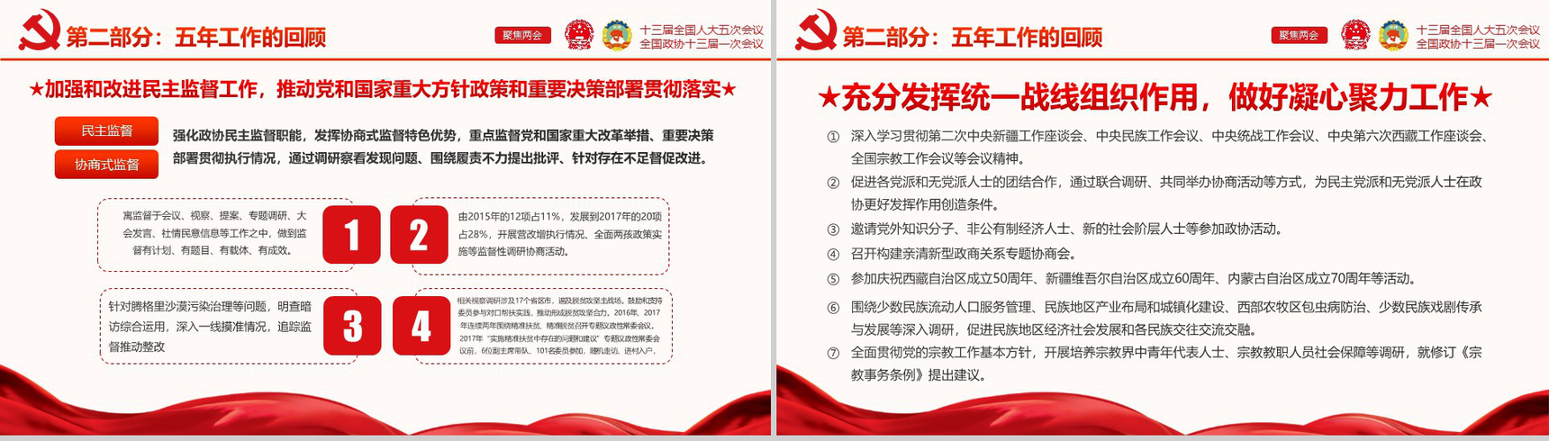 大气红色党建党课聚焦两会学习强国PPT模板-12