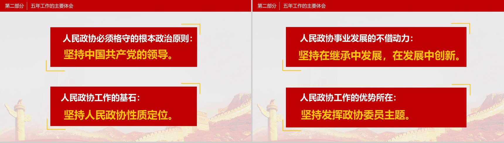 党政红色全国两会政府工作报告PPT模板-7