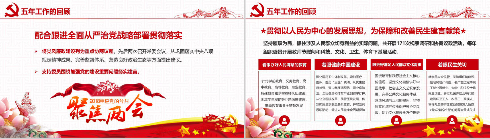 2018响应党的号召聚焦两会政府党建PPT模板-10