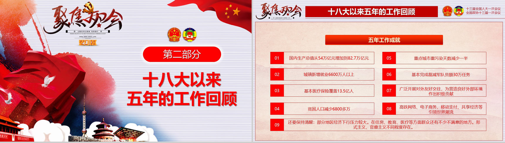 聚焦2018两会政协人大会议PPT模板-8