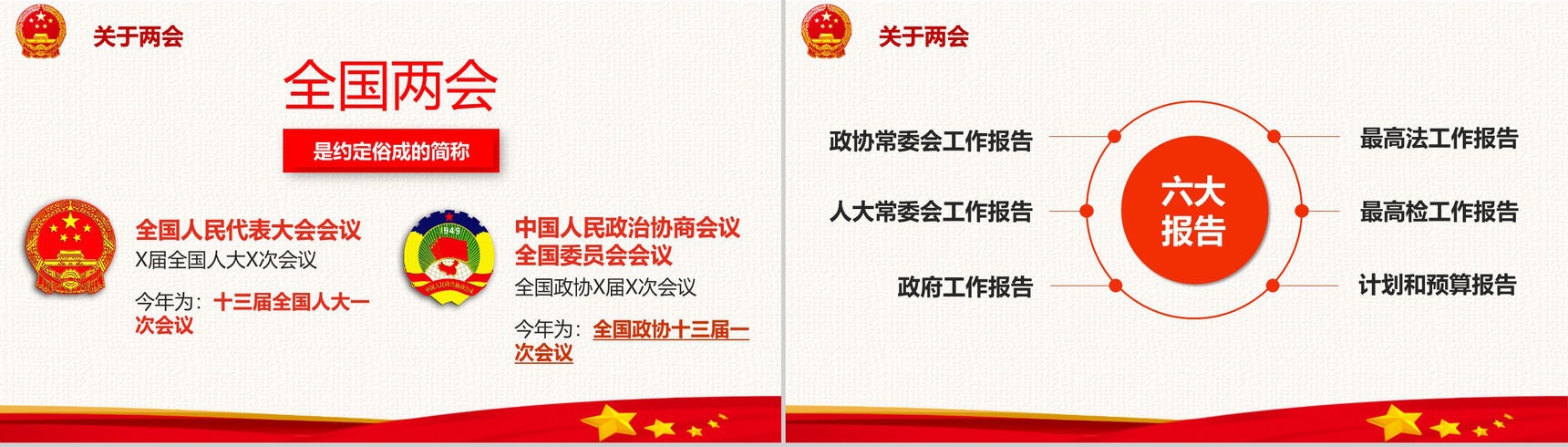 聚焦全国两会政府党建党课学习PPT模板-4