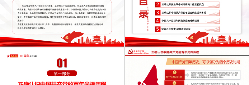 学好百年党史凝聚奋进力量PPT庆祝建党101周年专题党史党课课件模板