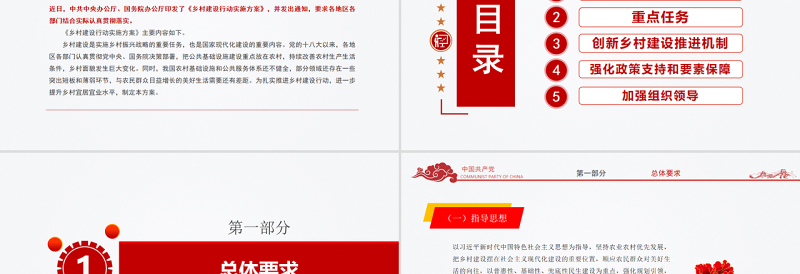 简洁党政风《乡村建设行动实施方案》PPT专题课件