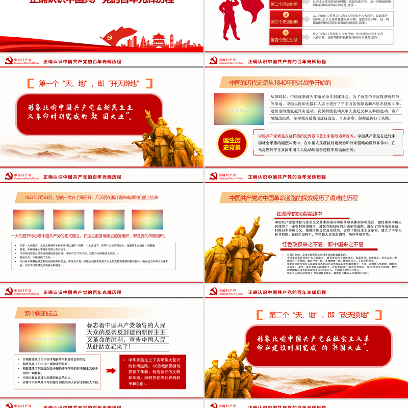 学好百年党史凝聚奋进力量PPT庆祝建党101周年专题党史党课课件模板