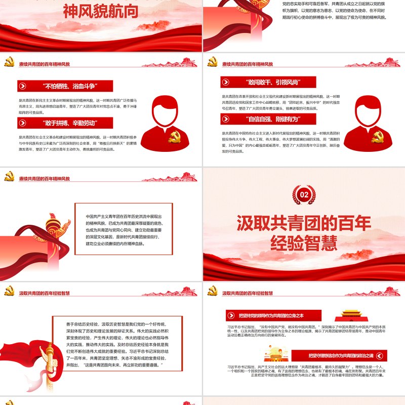 赓续百年精神风貌书写新时代青春乐章PPT精品庆祝中国共产主义青年团成立100周年大会专题课件