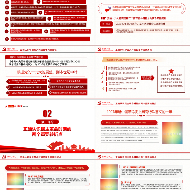 学好百年党史凝聚奋进力量PPT庆祝建党101周年专题党史党课课件模板