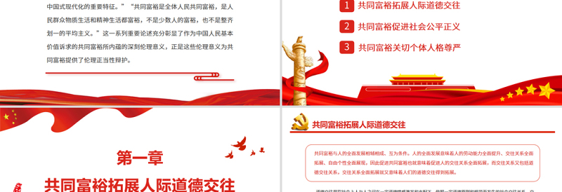 共同富裕的伦理意义PPT红色党政风实现共同富裕专题党课课件