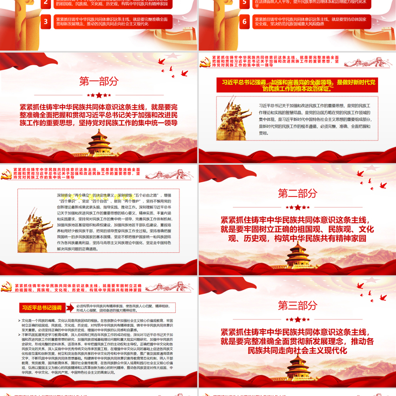 紧紧抓住铸牢中华民族共同体意识这条主线PPT党政风党员干部学习教育专题党课