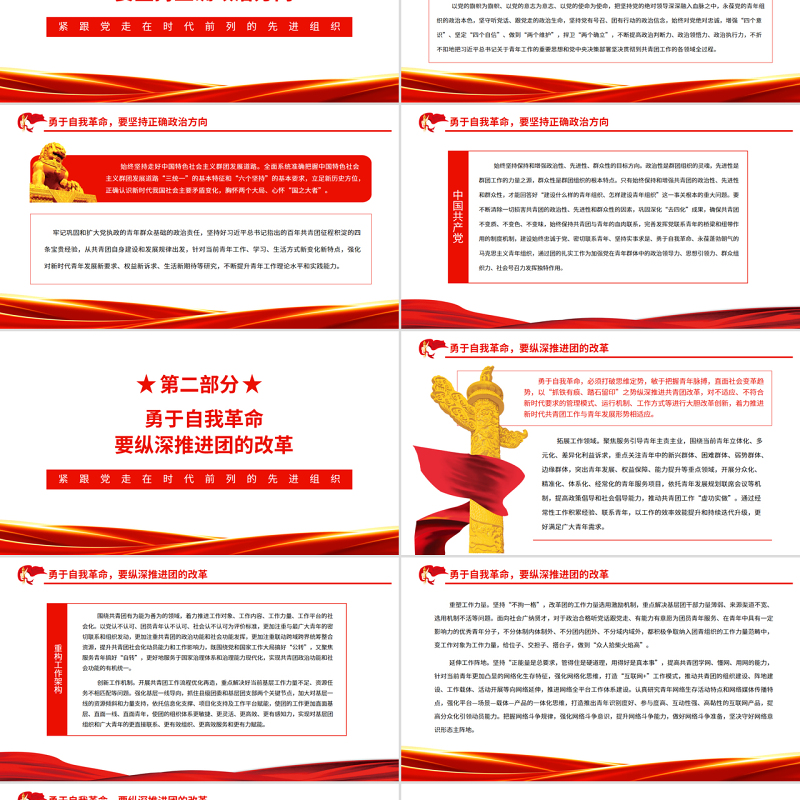紧跟党走在时代前列的先进组织PPT学习在庆祝中国共产主义青年团成立100周年大会上的重要讲话专题党课