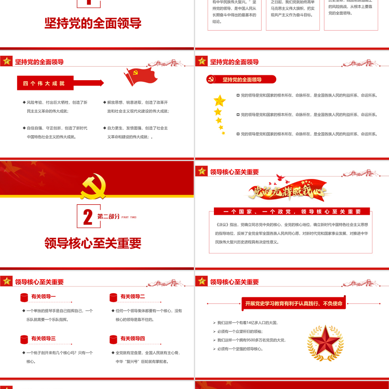七一党的生日PPT红色大气党政风党的百年奋斗重大成就和历史经验专题课件模板