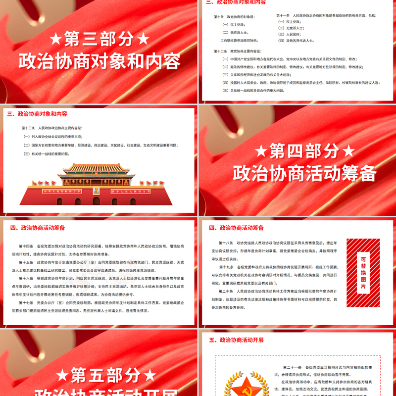红色党政风中国共产党政治协商工作条例PPT专题党课