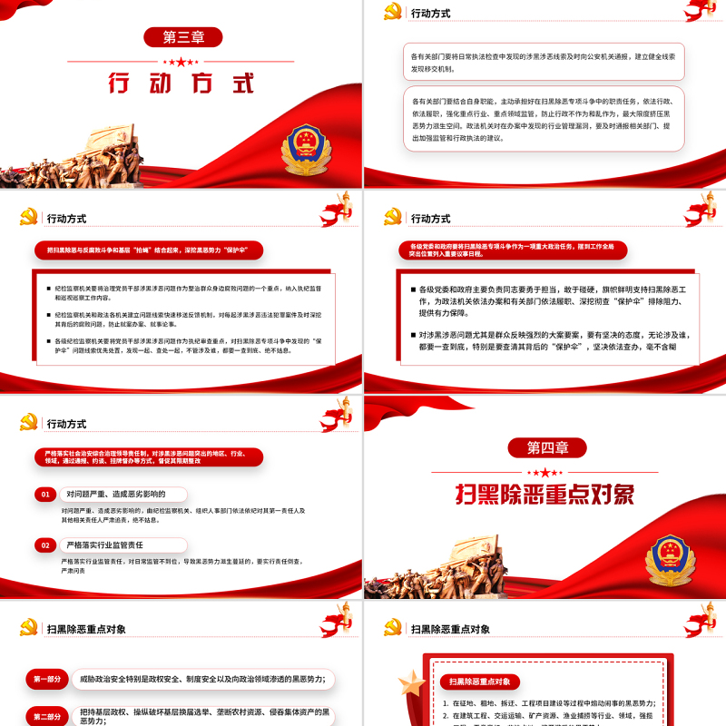 深入开展扫除黑恶势力PPT党建风严打黑恶弘扬社会正气专题课件模板