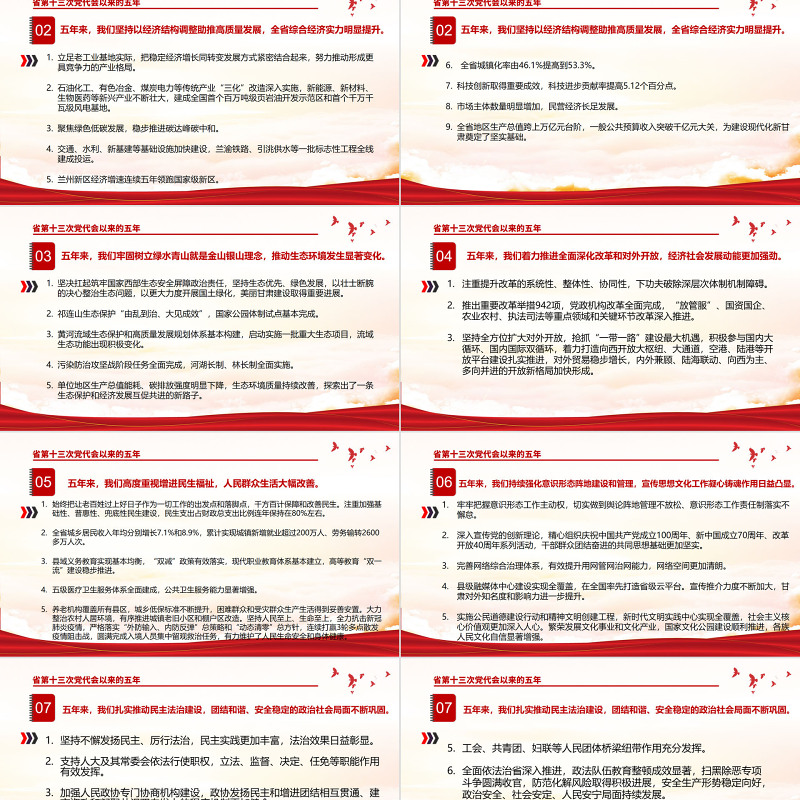 红色党建风中国共产党甘肃省第十二次代表大会专题党课PPT课件模板