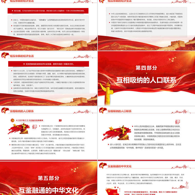 中华民族共同体意识的形成与铸牢PPT红色大气风党员干部学习教育专题党课