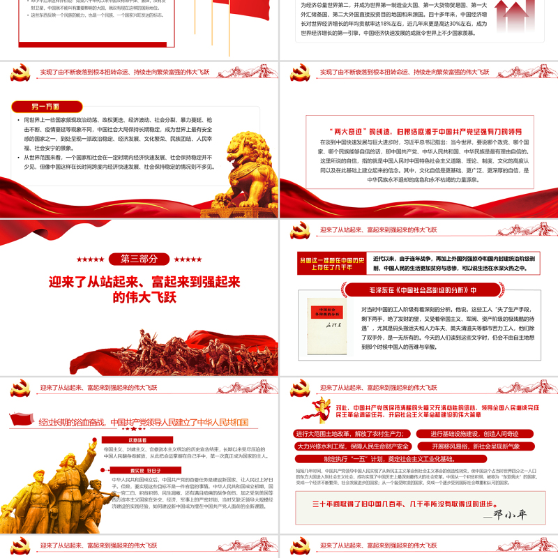 中国共产党最有理由自信党的百年光辉历程和历史贡献PPT红色党建风以实际行动成绩和优异成绩迎接党的二十大胜利召开专题课件模板