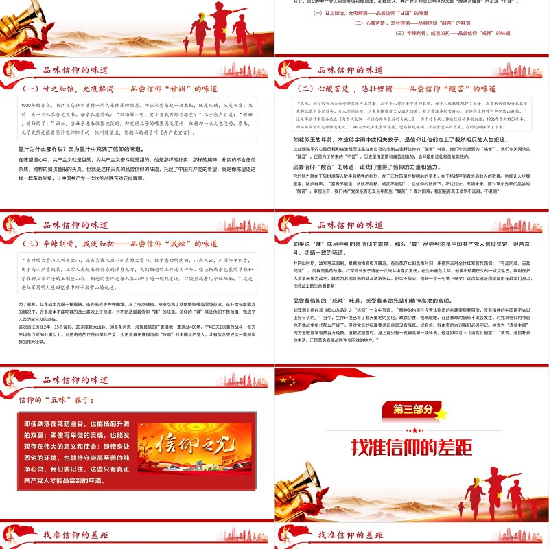 品位信仰的味道PPT红色党政风做合格党员专题教育培训课件模板
