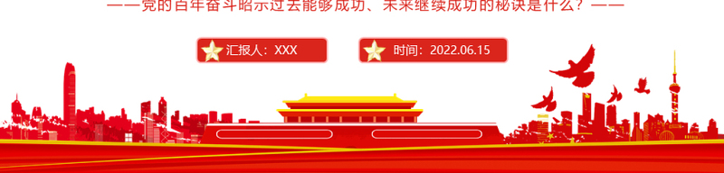 历史回响未来启迪PPT党建风党的百年奋斗昭示过去能够成功、未来继续成功的秘诀专题