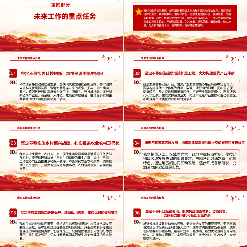 红色党建风中国共产党甘肃省第十二次代表大会专题党课PPT课件模板
