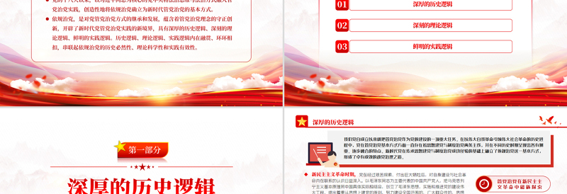 中国共产党依规治党的历史逻辑、理论逻辑、实践逻辑PPT党政风党支部主题党日专题党课