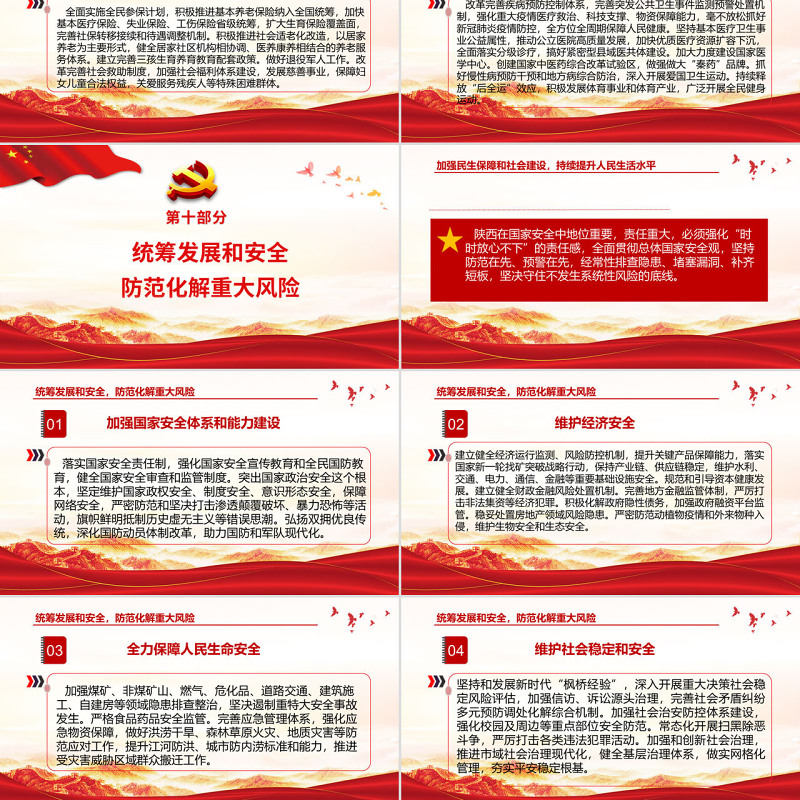 红色党建风中国共产党陕西省第十四次代表大会专题党课PPT课件模板