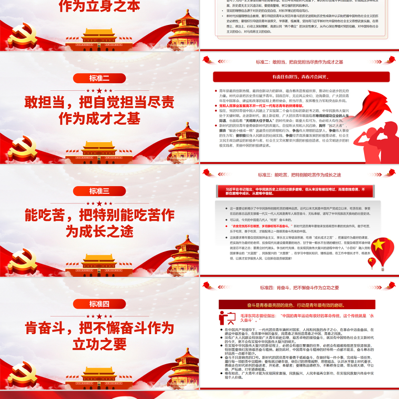 准确把握新时代好青年标准PPT党政风党员干部学习教育专题党课
