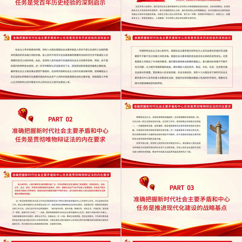准确把握新时代社会主要矛盾和中心任务PPT党政风党员干部学习教育专题党课
