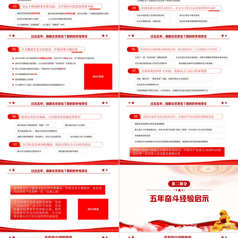 红色党建风中国共产党北京市第十三次党代会报告专题党课PPT课件模板